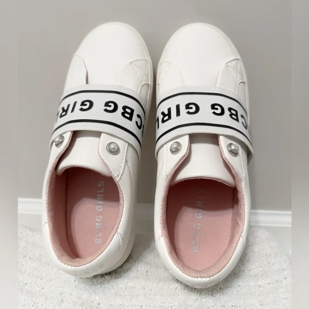 BCBGirls White and Pink Kids Sneakers